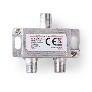 NEDIS SSPL210ME Satellite F-Splitter Max 6.5 dB Verstärkung 5 - 2400 MHz 2 Ausgänge