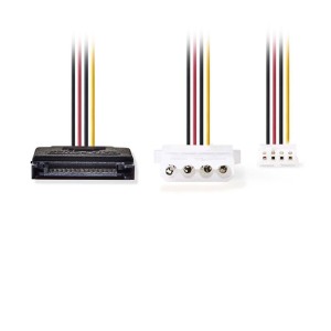 NEDIS CCGP73550VA015 Cable de alimentación interno SATA de 15 pines macho - Molex hembra + FDD