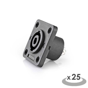 NEDIS CAVC16902BK Lautsprecheranschluss Lautsprecher 4-polig Buchse 25 Stück Quadratisch Schwarz