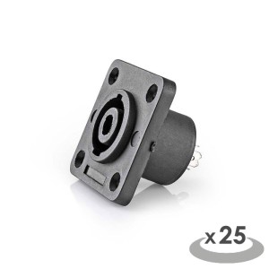 NEDIS CAVC16902BK Conector de altavoz Altavoz 4 pines Hembra 25 piezas Cuadrado Negro