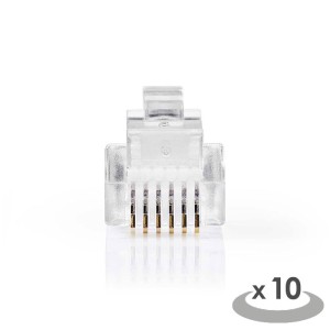 NEDIS TCGP90933TP Telekommunikationsstecker RJ12 Stecker 10 Stück