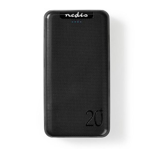 NEDIS UPBK20002BK Powerbank 20,000 mAh 3 Outputs 3.0/2.1/1.0 A | USB-C/Micro USB