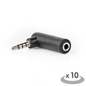 NEDIS CAGP22980BK Stereo Audio Adapter 3.5 mm Male - 3.5 mm Female 90° Angled
