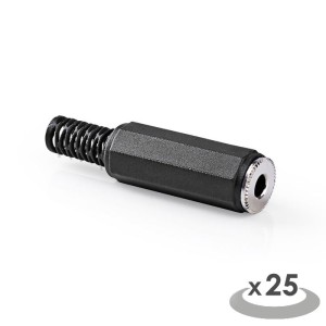 NEDIS CAVC22985BK Conector Jack Mono 3.5 mm Hembra 25 piezas Negro