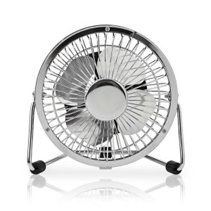 NEDIS FNDK1CR10 Metal Mini Fan 10 cm Diameter USB powered Chrome