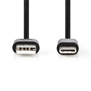 NEDIS CCGT60600BK20 Cavo di sincronizzazione e ricarica A maschio USB-C maschio 2.0 m Nero