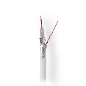 NEDIS CSBR4050WT1000 Koaxialkabel 4G/LTE-sicher, 100 m Rolle, Weiß