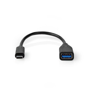 NEDIS CCGT61710BK02 USB-C 3.0 Adapterkabel USB-C Stecker A Buchse 0.2 m Schwarz