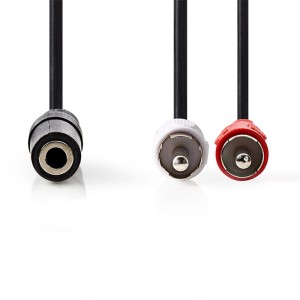 NEDIS CAGT22255BK02 Stereo-Audiokabel 3.5-mm-Buchse 2x Cinch-Stecker 0.2 m Schwarz