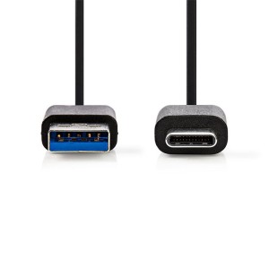 NEDIS CCGT61600BK10 Cable de carga y sincronización A Macho USB-C Macho 1.0 m Negro