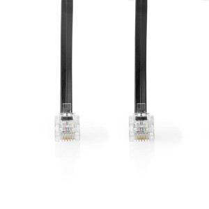 NEDIS CTGT90200BK20 Telecom Cable RJ11 Male RJ11 Male 2.0 m Black