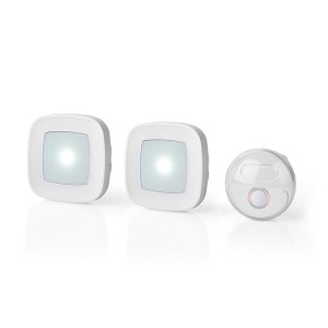 NEDIS DOORB220CWT2 Set campanello senza fili | Alimentato dalla rete 36 melodie Flas luminoso