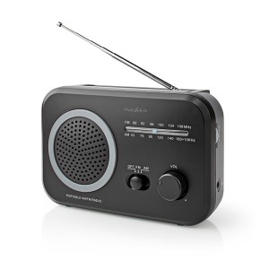 NEDIS RDFM1330GY Radio FM/AM 1.8 W Maniglia per il trasporto Grigio/Nero