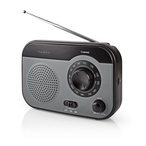 NEDIS RDFM1340GY FM / AM Radio 1.8 W Carrying Handle Grey / Black