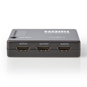 NEDIS VSWI3455BK Conmutador HDMI 5 puertos 5x Entrada HDMI 1x Salida HDMI 1080p ABS Anth