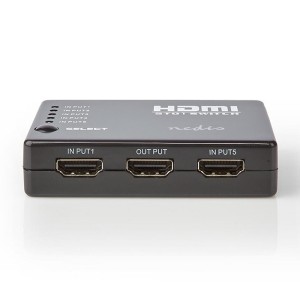 NEDIS VSWI3455BK Switch HDMI 5 Porte 5x Ingresso HDMI 1x Uscita HDMI 1080p ABS Anth