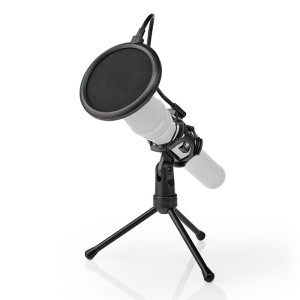 NEDIS MPST00BK Mikrofon Tischstativ Pop Filter Schwarz