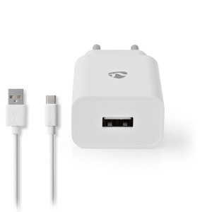 NEDIS WCHAC242AWT Wall Charger 1x 2.4A Port type: 1x USB-A USB Type-C (Loose) Ca
