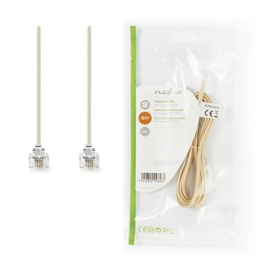 NEDIS TCGP90200IV20 Telecom Cable RJ11 (6P4C) Male RJ11 (6p4C) Male 2.00m Ivory