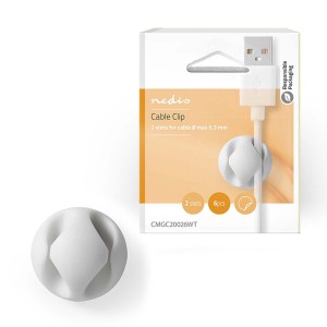 NEDIS CMGC20026WT ORGANIZADOR DE CABLES 6 uds NÚMERO DE RANURAS: 2 RANURAS BLANCO