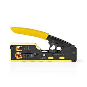 NEDIS CCGG89510BK CRIMP PLIERS CUTTING / PLIER / STRIPPING, RUBBER / STEEL BLACK / YELLOW