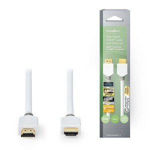 NEDIS CVBW34000WT15 HIGH SPEED HDMI CABLE WITH ETHERNET 4K at 60Hz 18Gbps 1.50m White