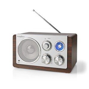 NEDIS RDFM5110BN FM RADIO TABLE DESIGN 15W BROWN/SILVER