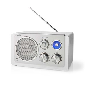 NEDIS RDFM5110WT UKW-RADIOTISCH DESIGN 15W SILBER/WEISS