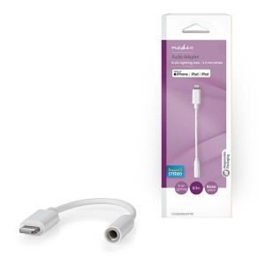 NEDIS CCGB39950WT01 BELEUCHTUNG ADAPTER APPLE LIGHTING 8-PIN - 3.5 mm WEIBLICH 0.10 m WEISS