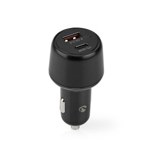NEDIS CCPD65W100BK CAR CHARGER 2.0 / 3.0 / 3.25A WITH 2 PORTS USB-A / USB-C 65W