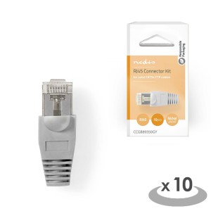 NEDIS CCGB89350GY RJ45-ANSCHLUSS MÄNNLICH FEST UTP CAT5 10 STÜCK GRAU