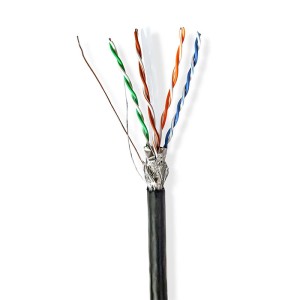 NEDIS CCBG8594BK100S ROLLO DE CABLE DE RED CAT6 S/FTP 100.0m EXTERIOR NEGRO