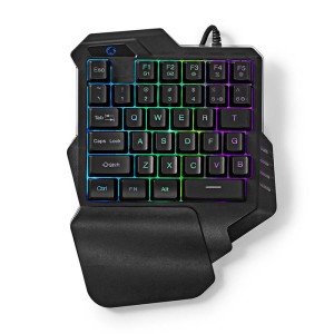 TECLADO RGB PARA JUEGOS CON CABLE NEDIS GKBDS110BK CON UNA SOLA MANO LONGITUD DEL CABLE USB tipo A: 1.60 m