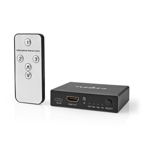 NEDIS VSWI3493AT HDMI-SWITCH 3PORTS 3x HDMI-EINGANG – HDMI-AUSGANG 8K@60Hz 45Gbit/s ANTHRAZIT