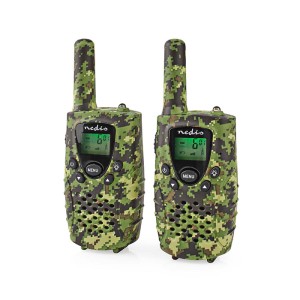 NEDIS WLTK0810BK WALKIE-TALKIE SET 2 RICEVITORI FINO A 8KM CANALI DI FREQUENZA: 8 PTT / VOX VERDE