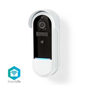 NEDIS WIFICDP30WT Smart Wi-Fi επαναφορτιζόμενη θυροτηλεόραση, με Full HD 1080p κάμερα, αισθητήρα κίνησης PIR και νυχτερινή όραση.