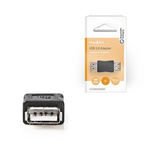 NEDIS CCGB60900BK ADAPTADOR USB 2.0 TIPO A 480Mbps NEGRO