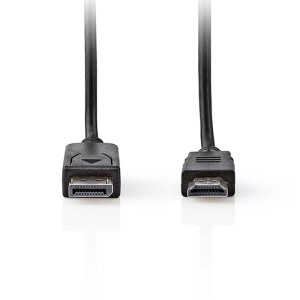 NEDIS CCGL37101BK20 DISPLAYPORT-KABEL, DISPLAYPORT-Stecker – HDMI-Stecker, 2.00 m