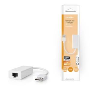 NEDIS CCGB60950WT02 USB 2.0-NETZWERKADAPTER USB-A-Stecker - RJ45-Buchse 0.20 m WEISS