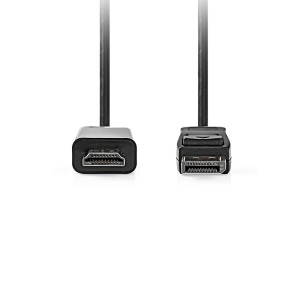 NEDIS CCGL37100BK20 CABLE DISPLAYPORT DISPLAYPORT MACHO - CONECTOR HDMI 1080p 2.00m NEGRO