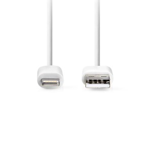 NEDIS CCGL39300WT20 LIGHTNING USB 2.0-KABEL, APPLE LIGHTNING 8-PIN – USB-A-Stecker 2.00 m WEISS