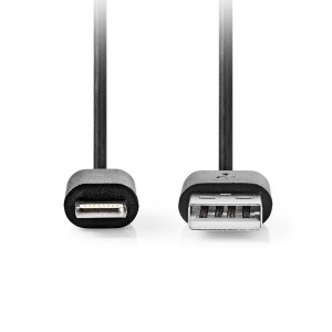 NEDIS CCGL39300BK20 LIGHTNING USB 2.0-KABEL APPLE LIGHTNING 8-Pin – USB-A-Stecker 2.00 m SCHWARZ