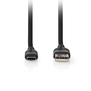 NEDIS CCGB60800BK15 Καλώδιο σιλικόνης USB High-Speed A αρσ. - USB type-C αρσ