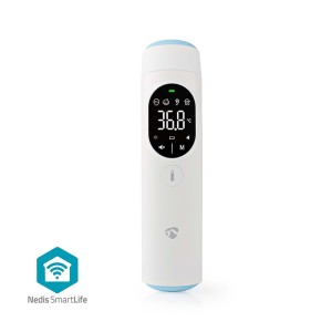 NEDIS BTHTIR10WT Bluetooth smart ψηφιακό θερμόμετρο υπερύθρων μετώπου και αυτιού, σε λευκό χρώμα.