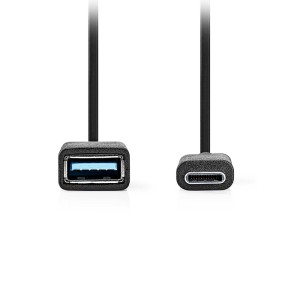 NEDIS CCGB61710BK02 Καλώδιο OTG, USB 3.2 Gen 1x1 Type-C αρσ. - USB Α θηλ., 0.15m.
