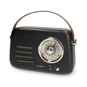 NEDIS RDFM2600BK Φορητό, επαναφορτιζόμενο και αναλογικό ραδιόφωνο FM, σε μαύρο χρώμα.