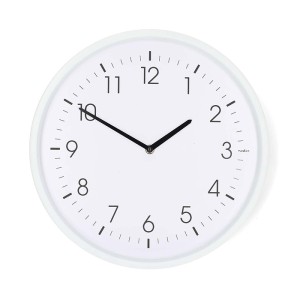 NEDIS CLWA1426WT Ρολόι τοίχου διαμέτρου 36cm με μεγάλους αριθμούς, σε λευκό χρώμα.