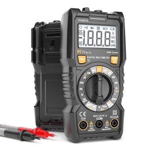 PCWork PCW01A DIGITALES MULTIMETER, 2000 ZÄHLE, TRMS, AYTO-BEREICH, NCV-FUNKTION, TASCHENLAMPE