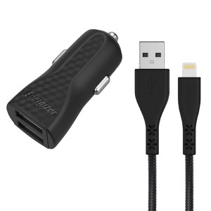 ENERGIZER DC2CLLIM CAR CHARGER LW 3.4A 2USB + Lightning Cable Black