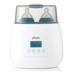 ALECTO BW700TWIN Ψηφιακός διπλός θερμαντήρας μπιμπερό για θέρμανση, αποστείρωση και απόψυξη, σε λευκό χρώμα.